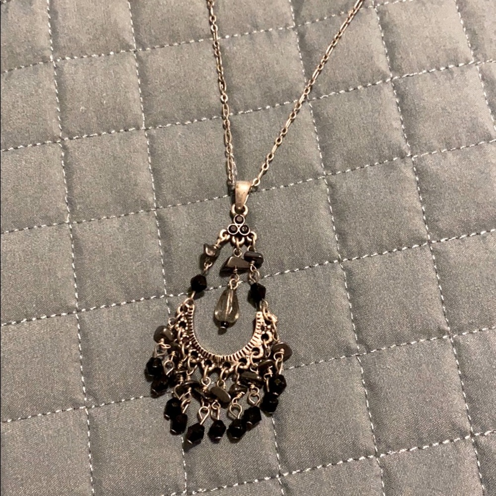 Silver and beaded necklace